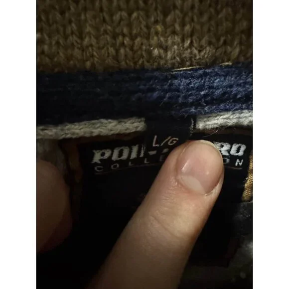 Point Zero Sweater Men L Brown Shawl Collar Knit Button Long Sleeves Pullover - Picture 5 of 10